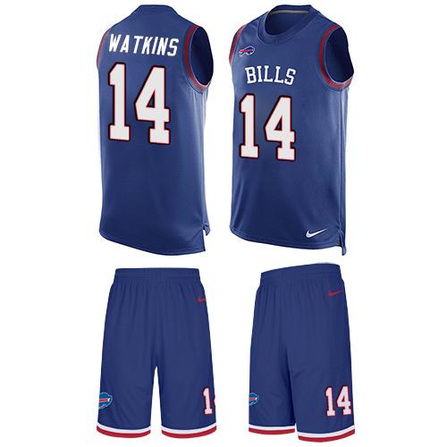 Nike Bills #14 Sammy Watkins Royal Blue Team Color Men's Stitched NFL Limited Tank Top Suit Jersey