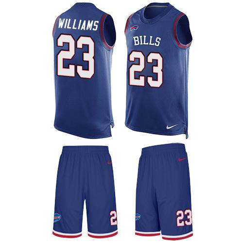 Nike Bills #23 Aaron Williams Royal Blue Team Color Men's Stitched NFL Limited Tank Top Suit Jersey
