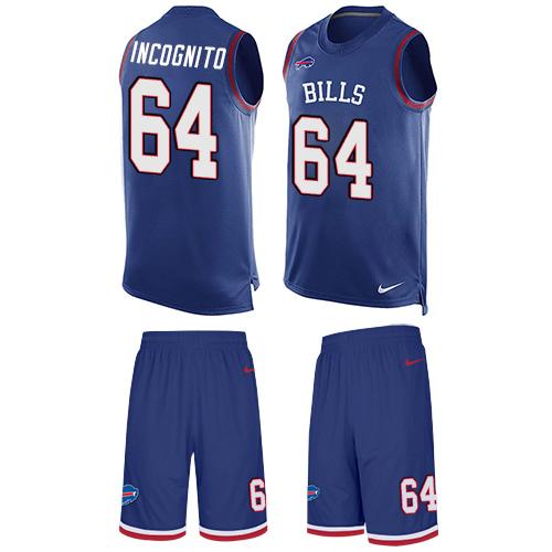 Nike Bills #64 Richie Incognito Royal Blue Team Color Men's Stitched NFL Limited Tank Top Suit Jersey