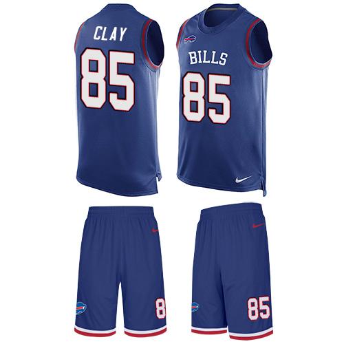 Nike Bills #85 Charles Clay Royal Blue Team Color Men's Stitched NFL Limited Tank Top Suit Jersey