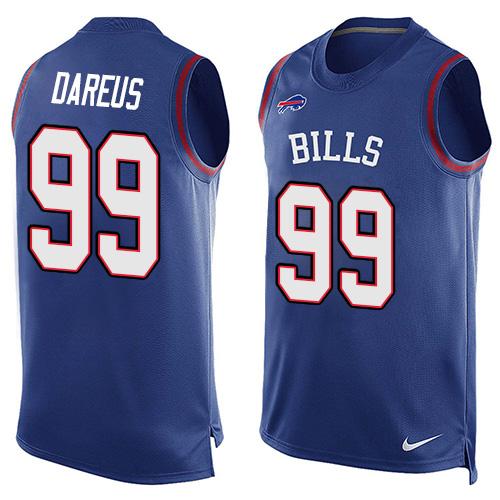 Nike Bills #99 Marcell Dareus Royal Blue Team Color Men's Stitched NFL Limited Tank Top Jersey
