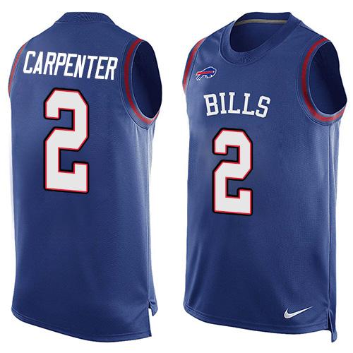 Nike Bills #2 Dan Carpenter Royal Blue Team Color Men's Stitched NFL Limited Tank Top Jersey