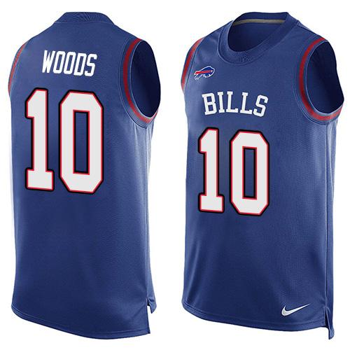 Nike Bills #10 Robert Woods Royal Blue Team Color Men's Stitched NFL Limited Tank Top Jersey