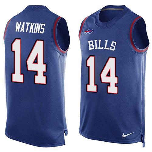 Nike Bills #14 Sammy Watkins Royal Blue Team Color Men's Stitched NFL Limited Tank Top Jersey