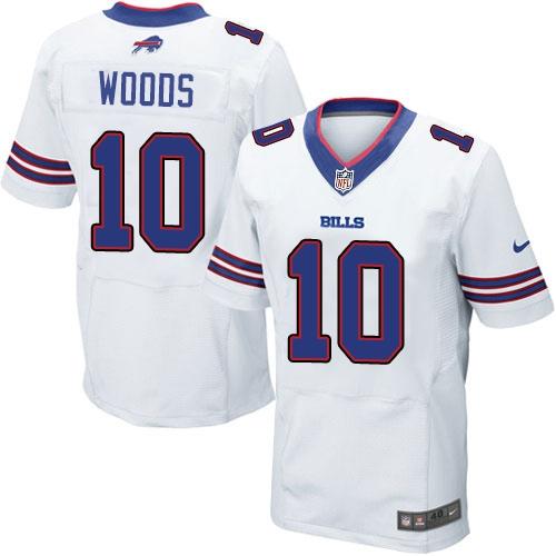 Nike Bills #10 Robert Woods White Men's Stitched NFL New Elite Jersey