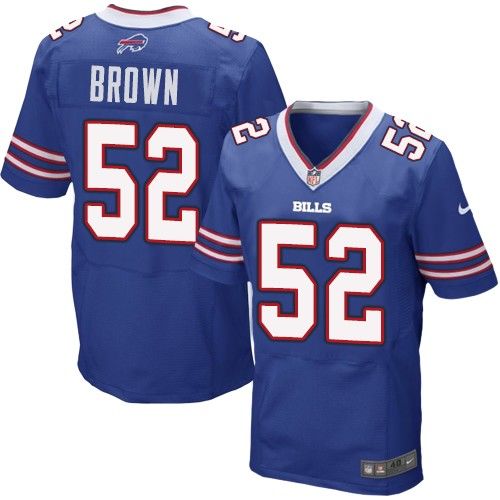 Nike Bills #52 Preston Brown Royal Blue Team Color Men's Stitched NFL New Elite Jersey