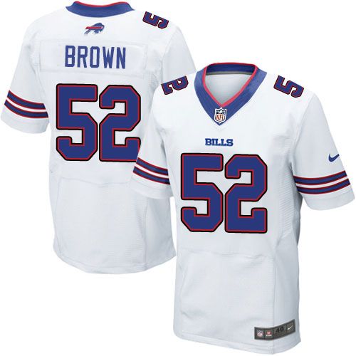 Nike Bills #52 Preston Brown White Men's Stitched NFL New Elite Jersey