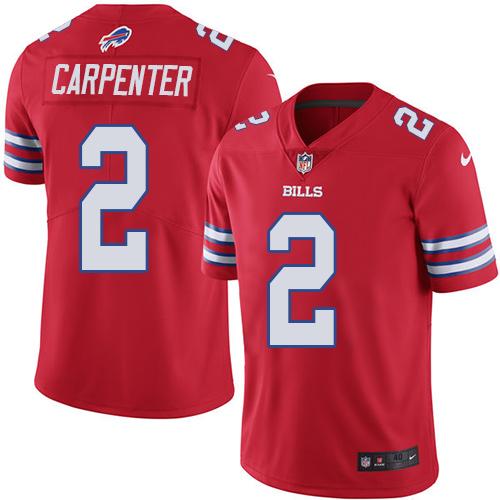 Nike Bills #2 Dan Carpenter Red Men's Stitched NFL Elite Rush Jersey