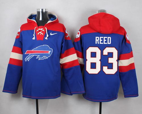 Nike Bills #83 Andre Reed Royal Blue Player Pullover NFL Hoodie