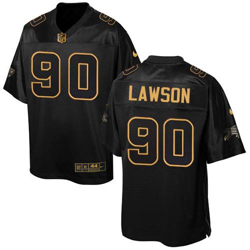 Nike Bills #90 Shaq Lawson Black Men's Stitched NFL Elite Pro Line Gold Collection Jersey