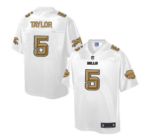 Nike Bills #5 Tyrod Taylor White Men's NFL Pro Line Fashion Game Jersey