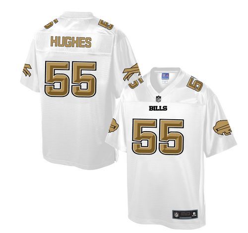 Nike Bills #55 Jerry Hughes White Men's NFL Pro Line Fashion Game Jersey