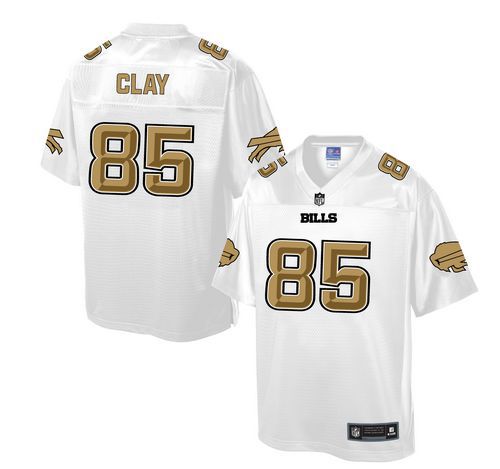 Nike Bills #85 Charles Clay White Men's NFL Pro Line Fashion Game Jersey