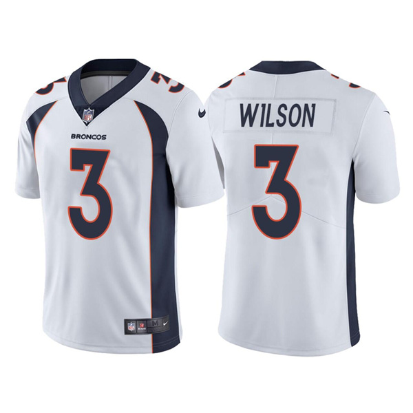 Men's Denver Broncos #3 Russell Wilson White Vapor Untouchable Limited Stitched Jersey