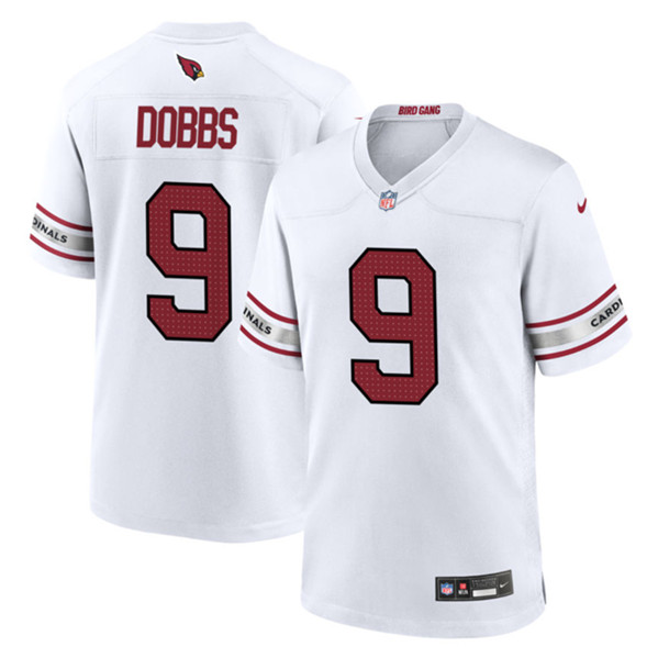 Men's Arizona Cardinals #9 Joshua Dobbs White 2023 Stitched Game Football Jersey