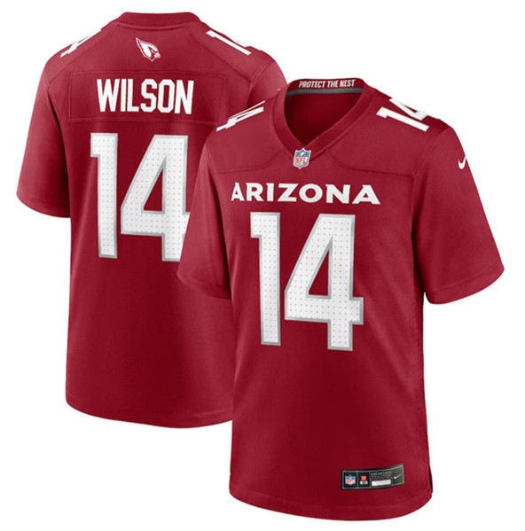 Men's Arizona Cardinals #14 Michael Wilson Red Stitched Football Game Jersey