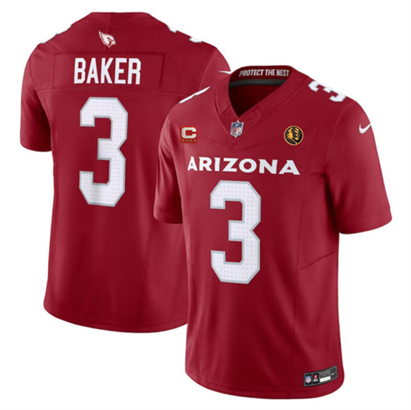 Men's Arizona Cardinals #3 Budda Baker Red 2023 F.U.S.E. With 4-Star C Patch And John Madden Patch Vapor Limited Football Stitched Jersey