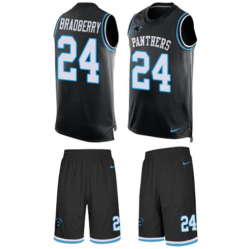 Nike Panthers #24 James Bradberry Black Team Color Men's Stitched NFL Limited Tank Top Suit Jersey