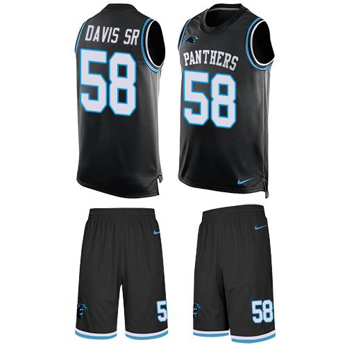 Nike Panthers #58 Thomas Davis Sr Black Team Color Men's Stitched NFL Limited Tank Top Suit Jersey