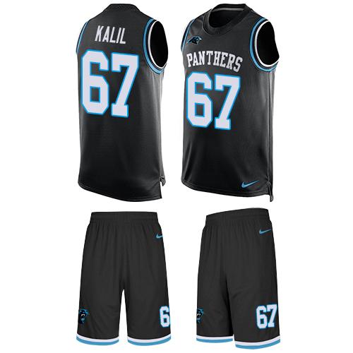 Nike Panthers #67 Ryan Kalil Black Team Color Men's Stitched NFL Limited Tank Top Suit Jersey