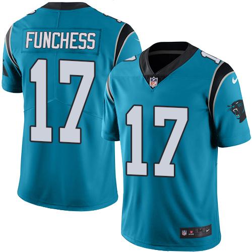 Nike Panthers #17 Devin Funchess Blue Men's Stitched NFL Limited Rush Jersey