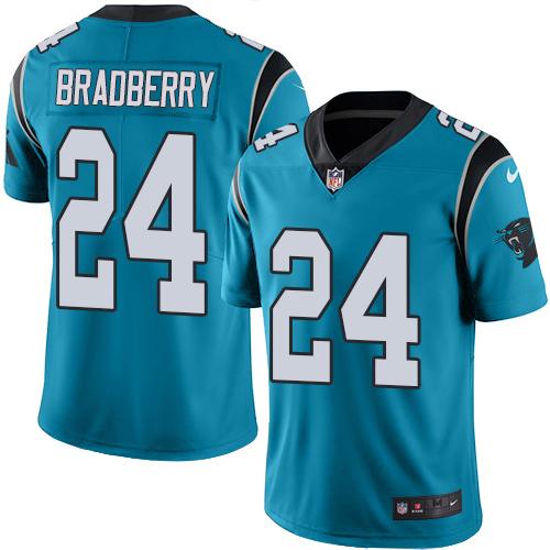 Nike Panthers #24 James Bradberry Blue Men's Stitched NFL Limited Rush Jersey