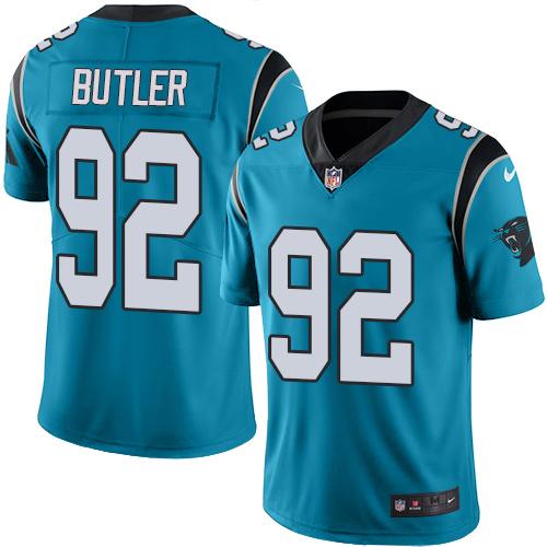 Nike Panthers #92 Vernon Butler Blue Men's Stitched NFL Limited Rush Jersey
