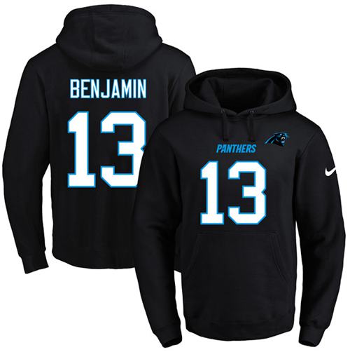 Nike Panthers #13 Kelvin Benjamin Black Name & Number Pullover NFL Hoodie