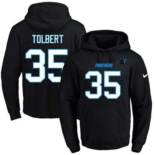 Nike Panthers #35 Mike Tolbert Black Name & Number Pullover NFL Hoodie