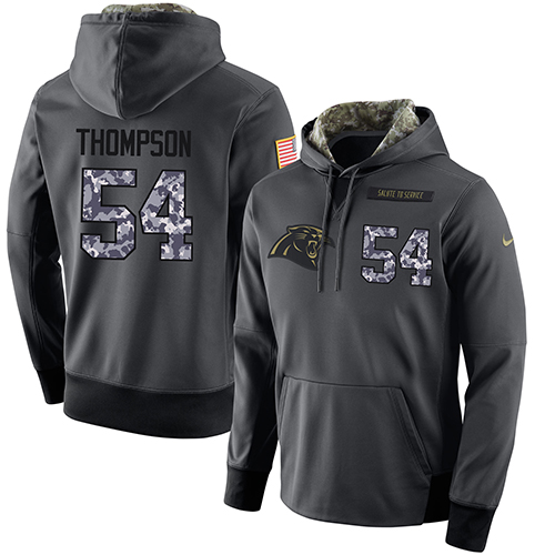 NFL Men's Nike Carolina Panthers #54 Shaq Thompson Stitched Black Anthracite Salute to Service Player Performance Hoodie