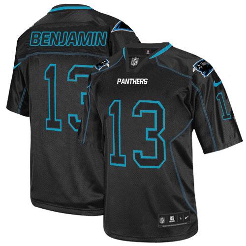 Nike Panthers #13 Kelvin Benjamin Lights Out Black Men's Stitched NFL Elite Jersey