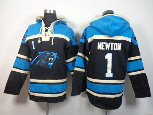 Nike Panthers #1 Cam Newton Black Sawyer Hooded Sweatshirt NFL Hoodie