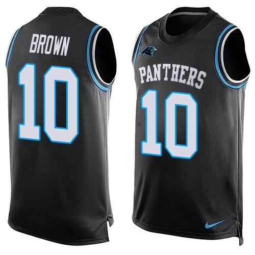 Nike Panthers #10 Corey Brown Black Team Color Men's Stitched NFL Limited Tank Top Jersey