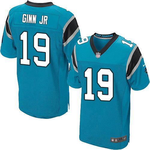 Nike Panthers #19 Ted Ginn Jr Blue Alternate Men's Stitched NFL Elite Jersey