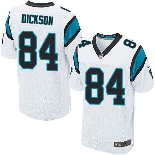 Nike Panthers #84 Ed Dickson White Men's Stitched NFL Elite Jersey
