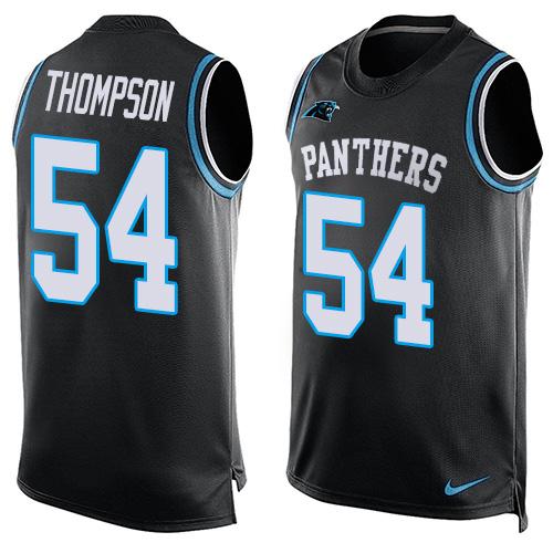 Nike Panthers #54 Shaq Thompson Black Team Color Men's Stitched NFL Limited Tank Top Jersey