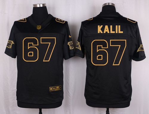 Nike Panthers #67 Ryan Kalil Black Men's Stitched NFL Elite Pro Line Gold Collection Jersey