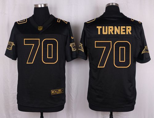 Nike Panthers #70 Trai Turner Black Men's Stitched NFL Elite Pro Line Gold Collection Jersey