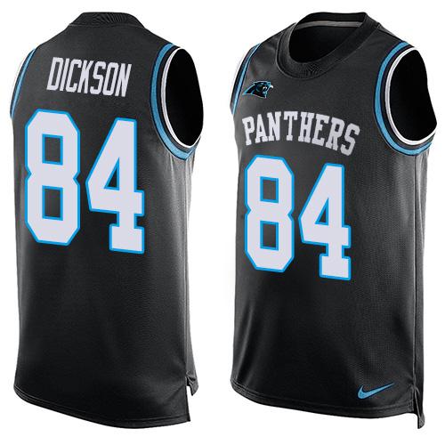 Nike Panthers #84 Ed Dickson Black Team Color Men's Stitched NFL Limited Tank Top Jersey