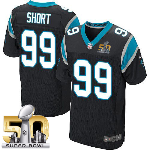 Nike Panthers #99 Kawann Short Black Team Color Super Bowl 50 Men's Stitched NFL Elite Jersey