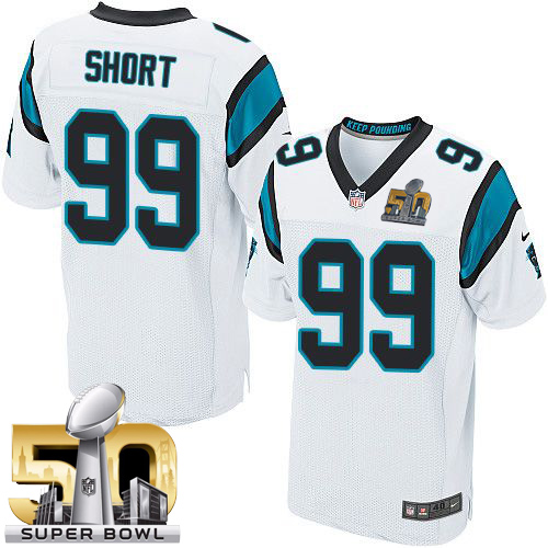 Nike Panthers #99 Kawann Short White Super Bowl 50 Men's Stitched NFL Elite Jersey