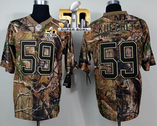 Nike Panthers #59 Luke Kuechly Camo Realtree Super Bowl 50 Men's Stitched NFL Elite Jersey