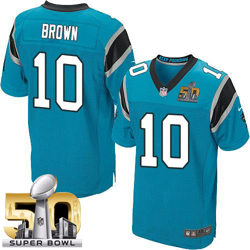 Nike Panthers #10 Corey Brown Blue Alternate Super Bowl 50 Men's Stitched NFL Elite Jersey