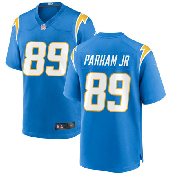 Men's Los Angeles Chargers #89 Donald Parham Jr Blue Football Stitched Game Jersey