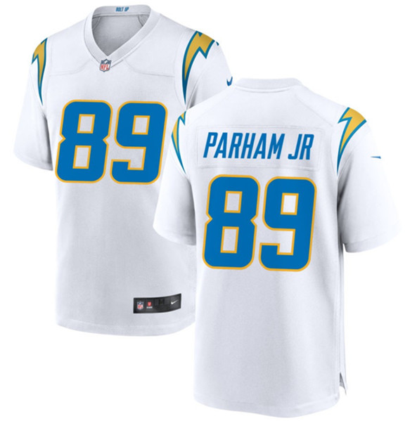 Men's Los Angeles Chargers #89 Donald Parham Jr White Football Stitched Game Jersey