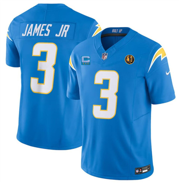 Men's Los Angeles Chargers #3 Derwin James Jr. Light Blue 2023 F.U.S.E. With John Madden Patch Vapor Limited Football Stitched Jersey