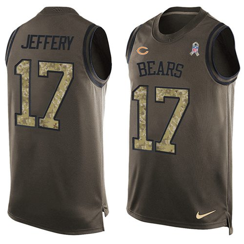 Nike Bears #17 Alshon Jeffery Green Men's Stitched NFL Limited Salute To Service Tank Top Jersey