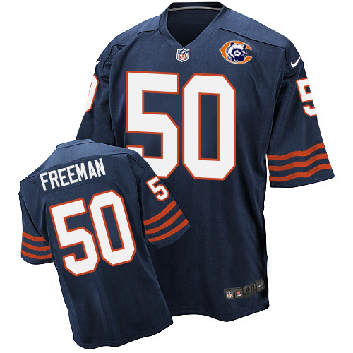 Nike Bears #50 Jerrell Freeman Navy Blue Throwback Men's Stitched NFL Elite Jersey