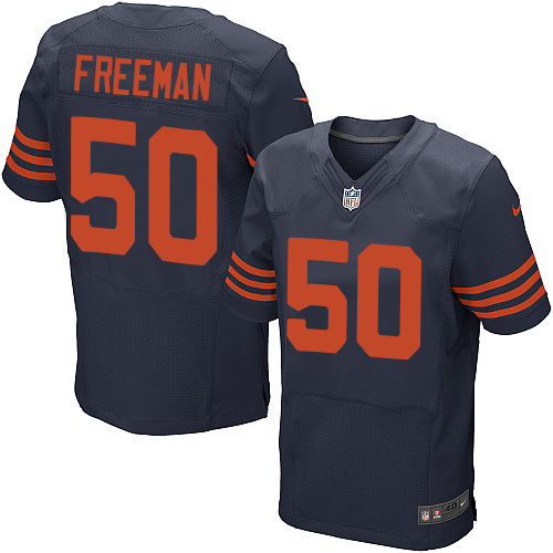 Nike Bears #50 Jerrell Freeman Navy Blue 1940s Throwback Men's Stitched NFL Elite Jersey