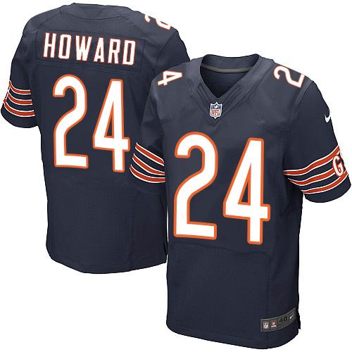 Nike Bears #24 Jordan Howard Navy Blue Team Color Men's Stitched NFL Elite Jersey